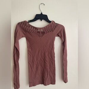 Free People Dusty Rose Long Sleeve Top